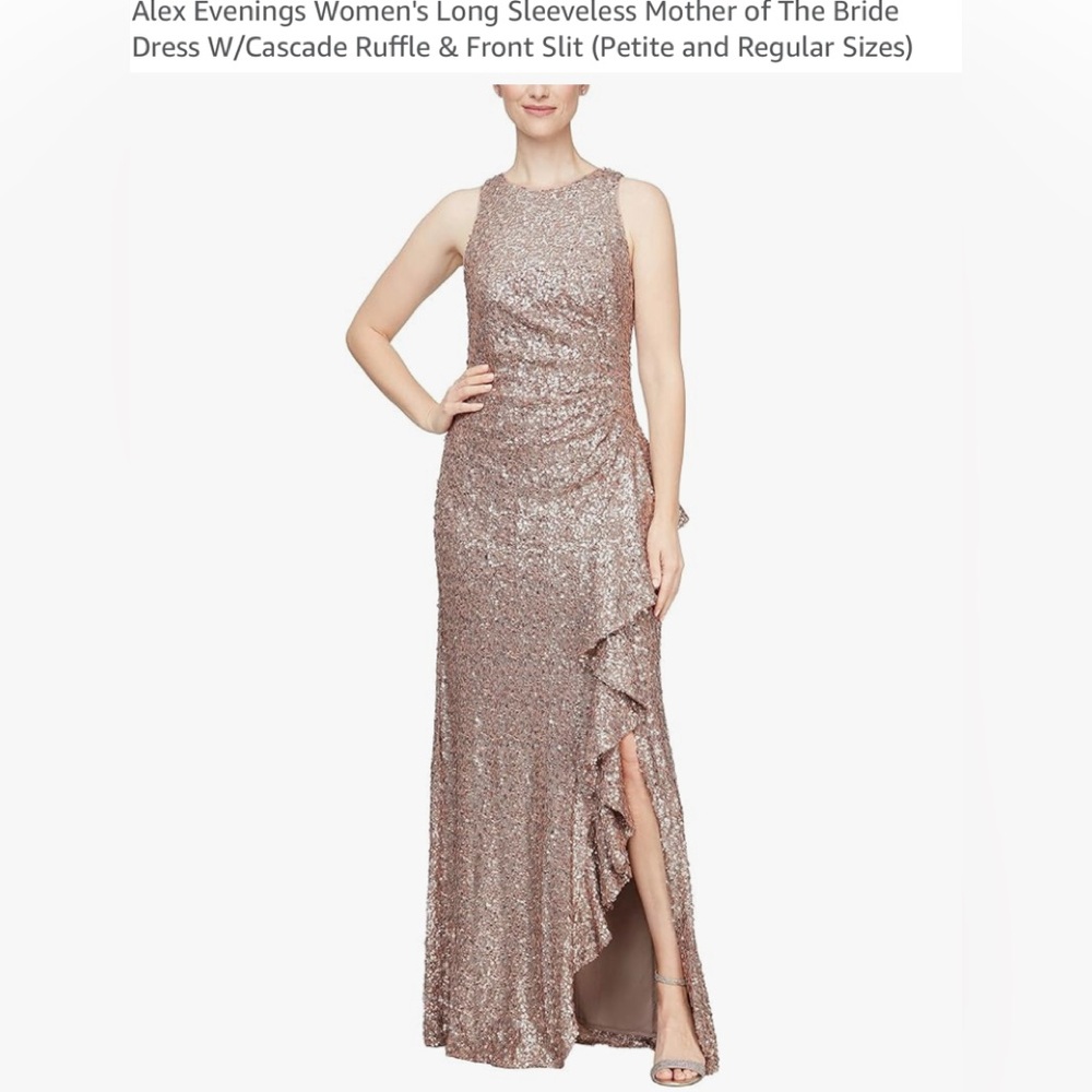 Alex evenings mocha sequin dress